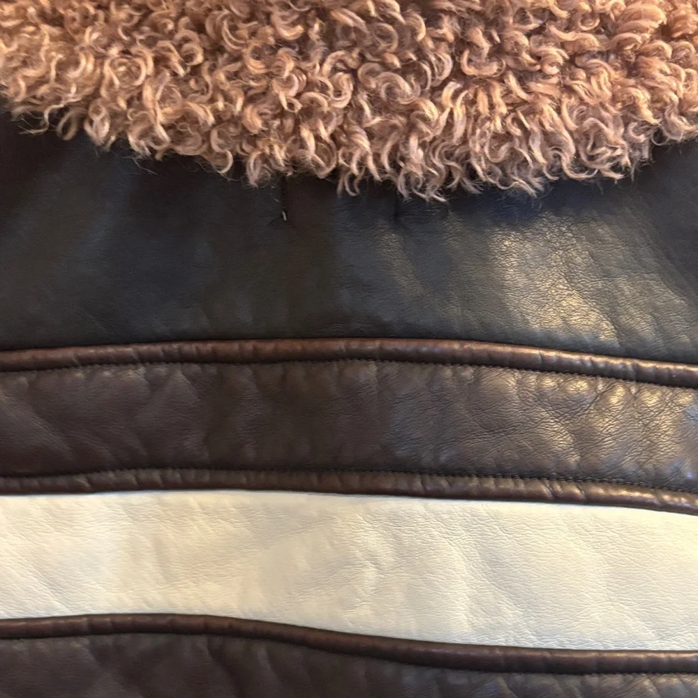 Brown and Cream Faux Fur Vest - Picture 10 of 12